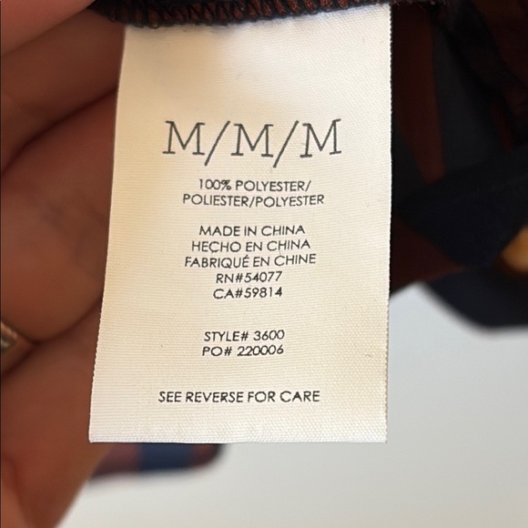 CAbi Blue and Maroon Sleeveless Buttondown Blouse - Picture 3 of 4